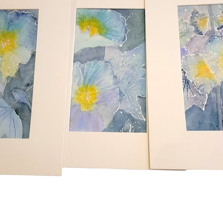 Original Hollyhock Watercolour Paintings