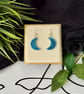 Crescent Moon light Blue Dangle Earrings - Image 1
