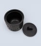 Satin Black Round Jewellery Box with Lid Modern Geometric Trinket Pot - Image 8