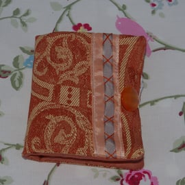 Sewing Needle Case in cream and rustic brown