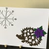 Hedgehog Christmas card. Poinsettia card. CC472
