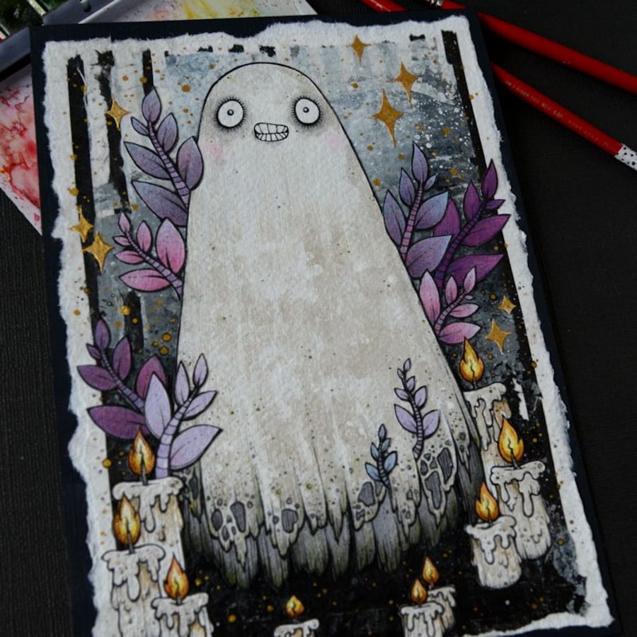 bah humbug festive spirit - original A5 collage illustration 