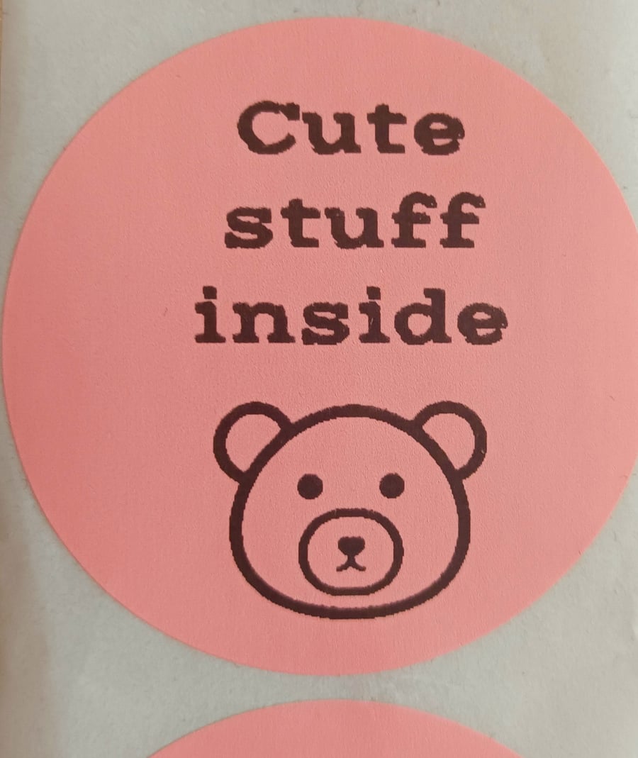 50 'Cute Stuff Inside' Thermal Printed stickers (DP)