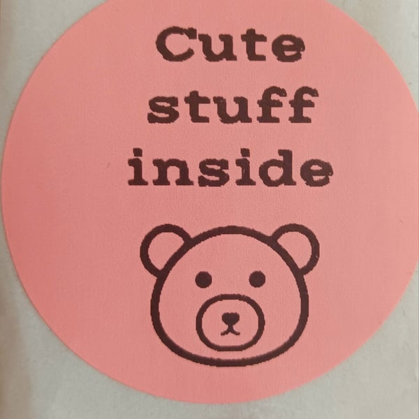 50 'Cute Stuff Inside' Thermal Printed stickers (DP)