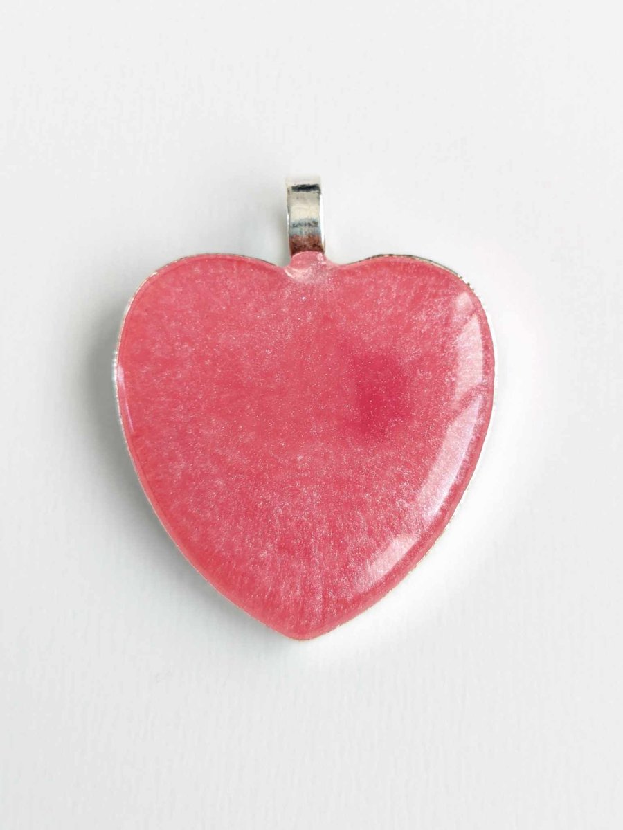 Pink Resin Heart Pendant