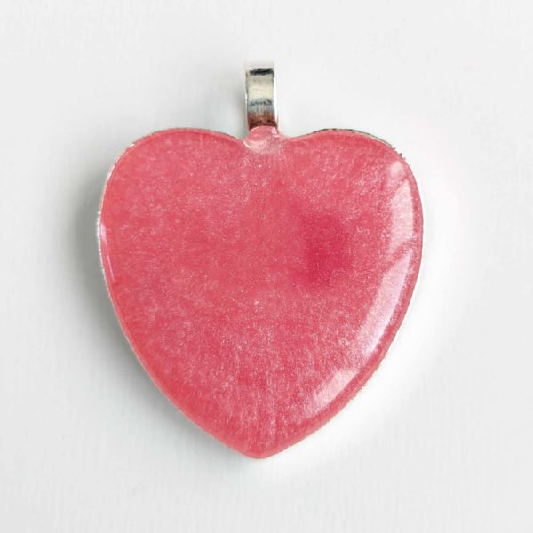Pink Resin Heart Pendant