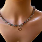 Ladies - Chainmaille Necklace - Multi Coloured Byzantine Chain 