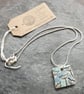 Handmade Ceramic Cow Parsley pendant in turquoise and blue - Image 2