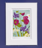 Hollyhocks - flower print with mount - Image 3