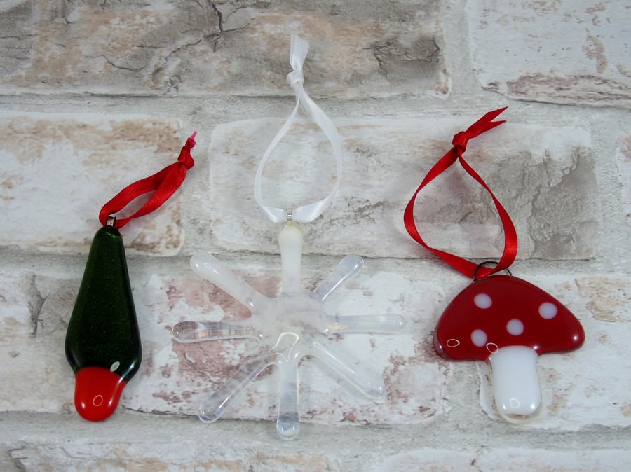 Fused Glass Christmas Decorations