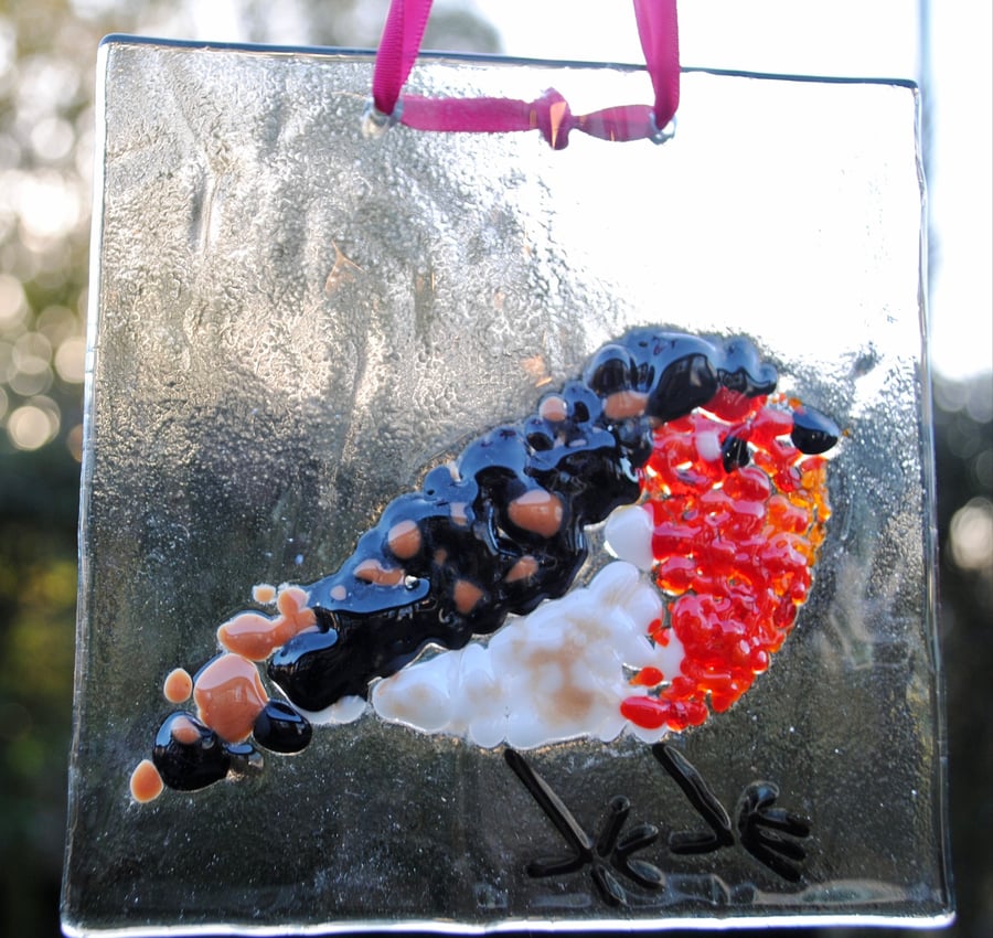 Glass Robin Sun Catcher