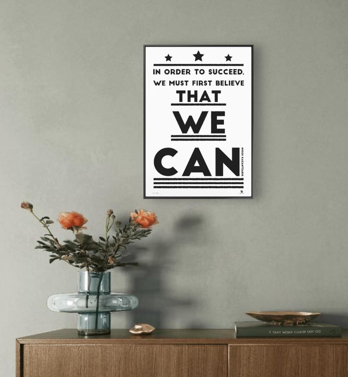 Motivational Quote Print "WE CAN" A4 A3 Matte photo paper Minimalist Typography 