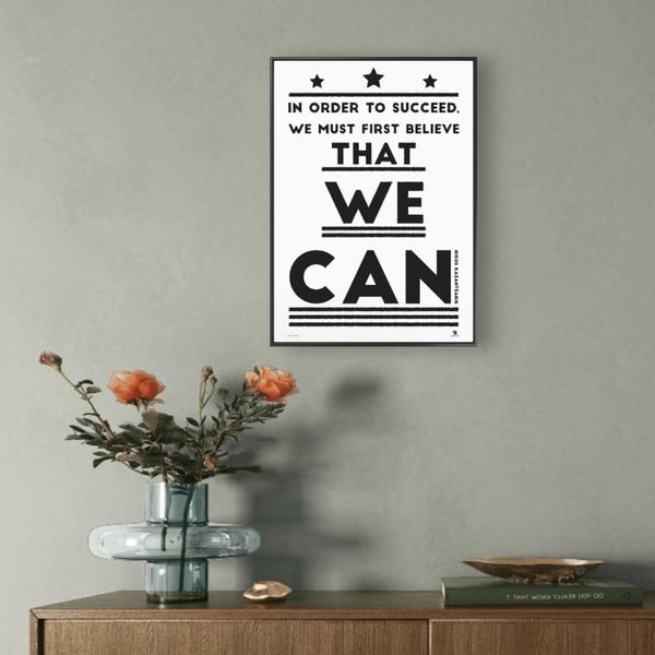 Motivational Quote Print "WE CAN" A4 A3 Matte photo paper Minimalist Typography 