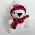 Crochet amigurumi polar bear decoration