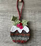  Christmas Pudding Wool Hanging Decoration  - Image 2
