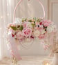Luxury Wedding Flower Girl Basket & 2x Wrist Corsages Set Blush Pink Handmade - Image 3