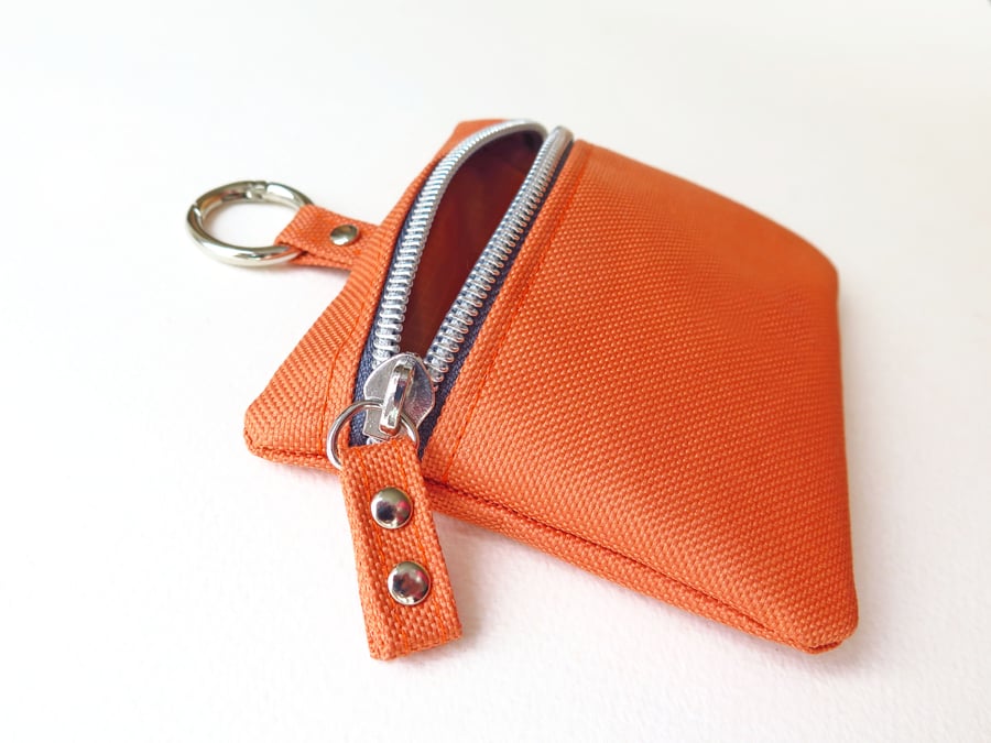 Perfectly Imperfect Waterproof Dog Treat Bag Pouch with Silver hardware - ORANGE