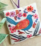 Pretty, handmade lavender bag, letterbox gift, gift for bird lover, scented gift