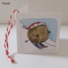 Skiing Sprout Gift Tag