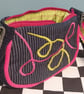 Pink and Green Pencil purse with long adjustable strap - Image 5