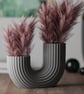 Modern U Shape Vase Minimalist Ribbed Vase Contemporary Home Decor Scandinavian 