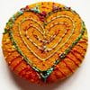 Buttons 1 inch button Hand Dyed Silks and Cottons Free Machine Embroidery Button