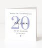Personalised 20th Anniversary Card – China Anniversary for Husband or Wife - Image 3
