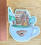 Tiny House Teacup Vinyl Illustrated Sticker  - Image 2