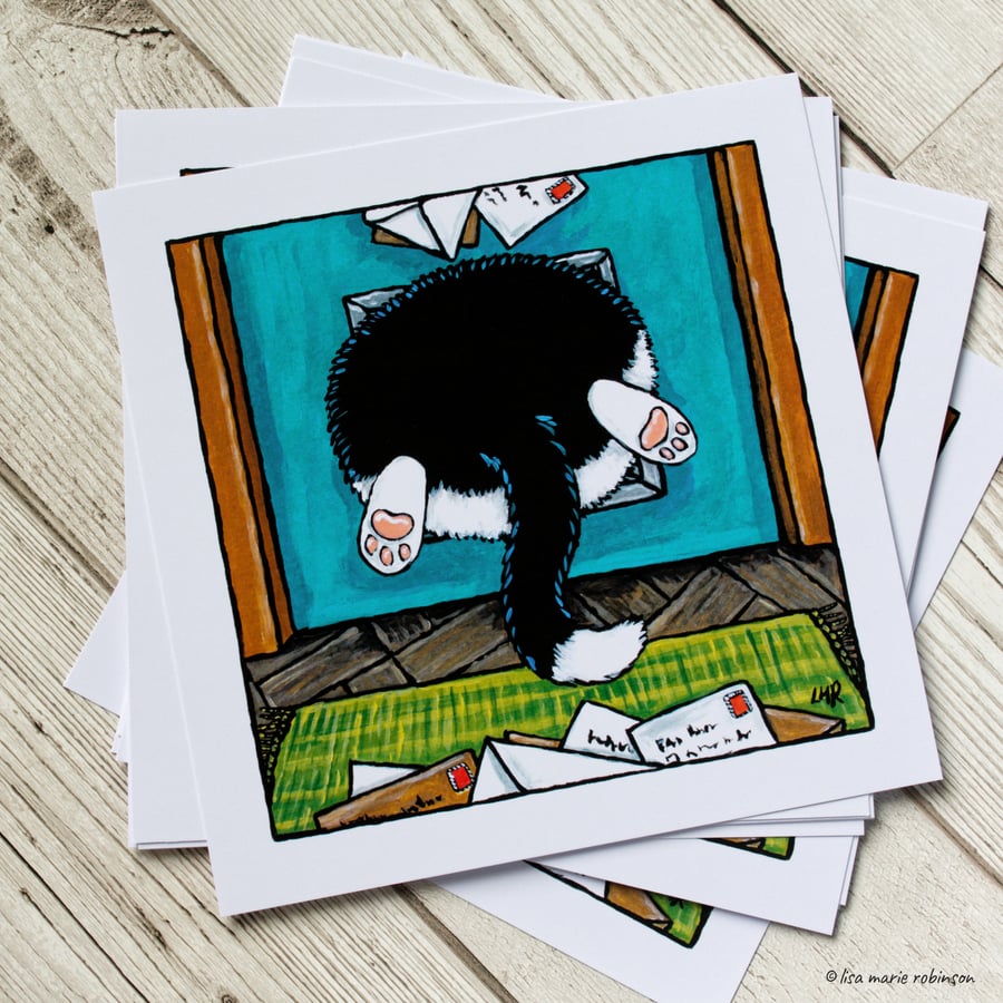 15 x 15cm Fat Cat Butt Art Print