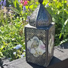 Metal Lantern Tealight Holder Garden Bird