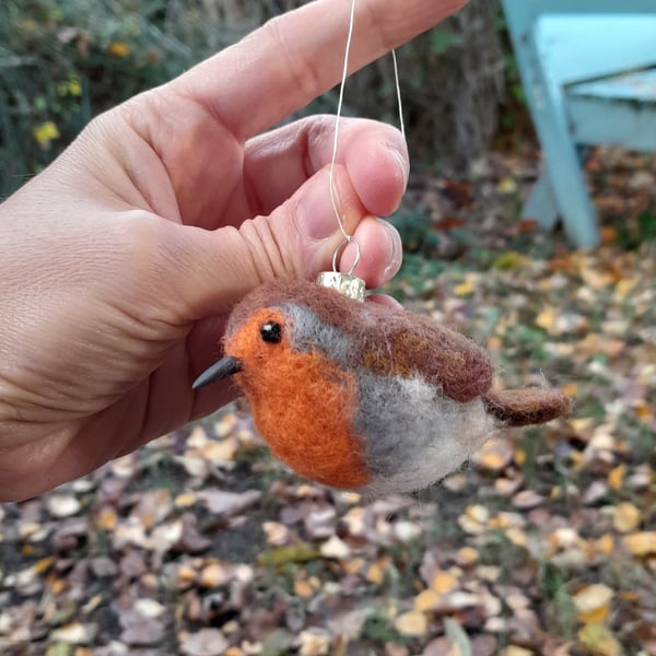 Robin Christmas tree decoration felt ornament, christmas tree bird 