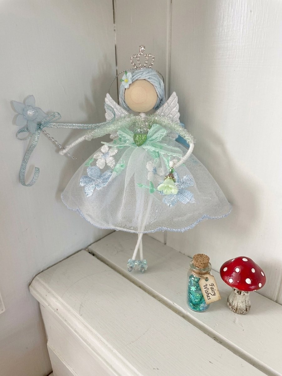 Beautiful handmade flower fairy, children's room decor, gift young girl,