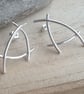 Geometric silver studs, Triangle stud earrings - Image 2