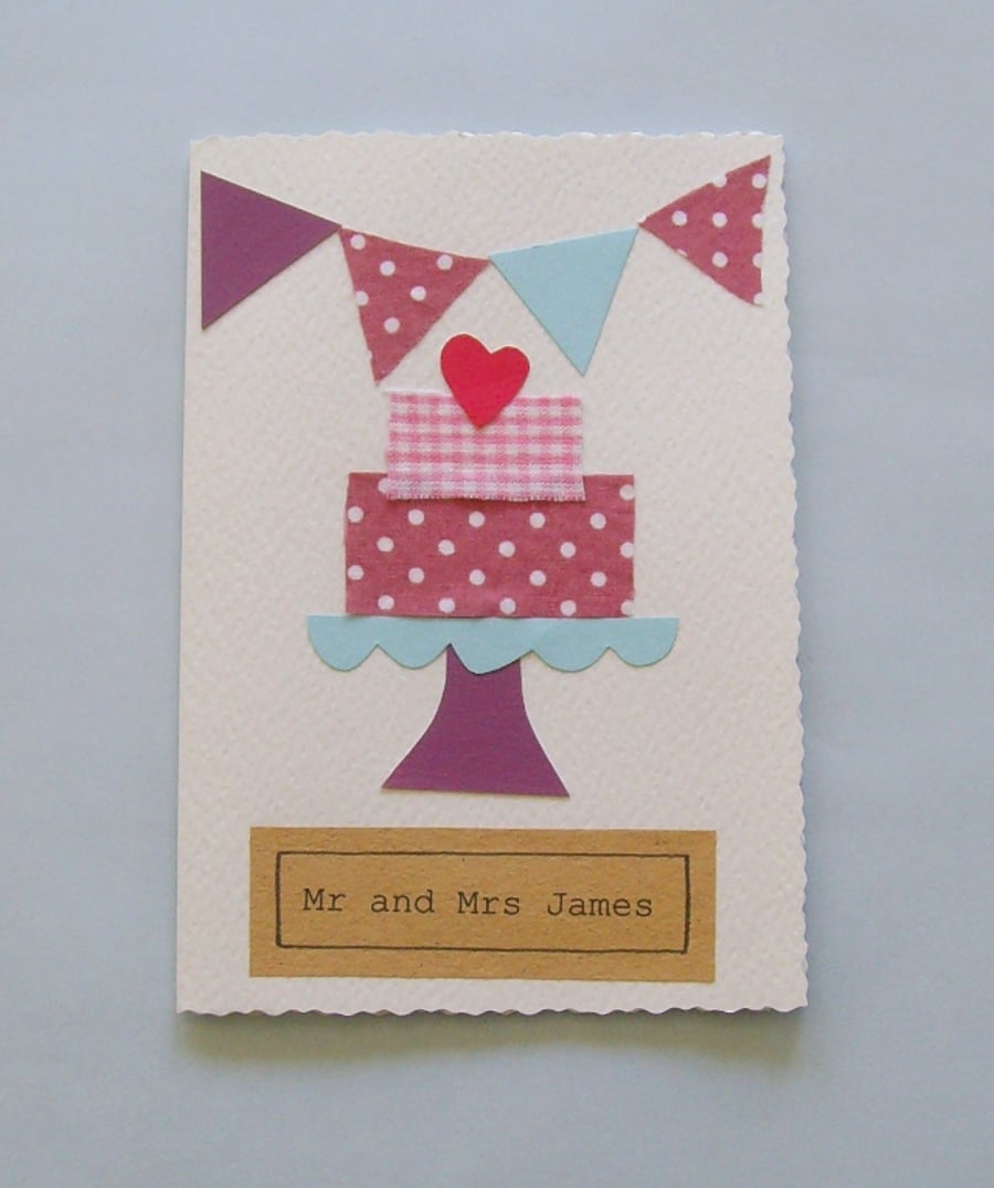 Wedding card handmade can be personalised