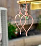 Green Cubic Zirconia Pear Shaped Copper Earrings - Image 3