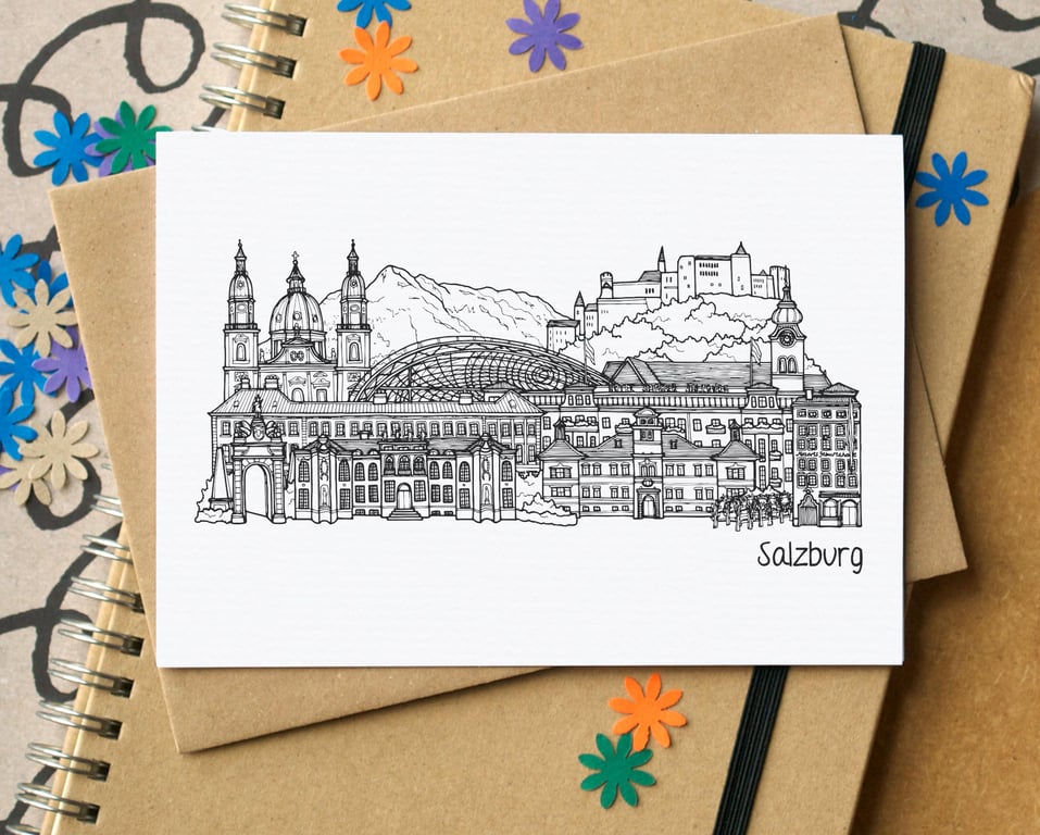 Salzburg Skyline Greetings Card