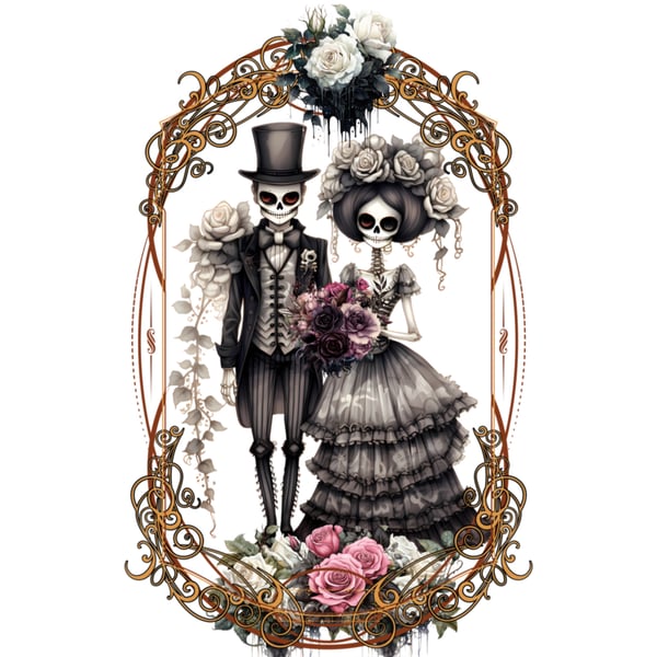 Personalised Goth Wedding Card, Gothic Wedding Congratulations