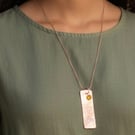 Copper and Sterling Silver Crystal Seaside Beach Pendant 