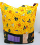 Halloween Trick or Treat Bag, Handmade Pumpkin Cat Tote