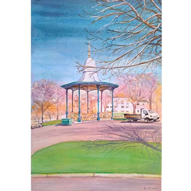  Art print of Devonport Park Bandstand Plymouth from original painting