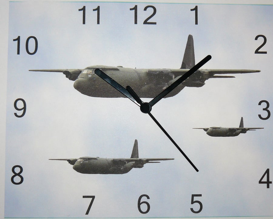 Hercules RAF wall hanging clock  classic transport plane