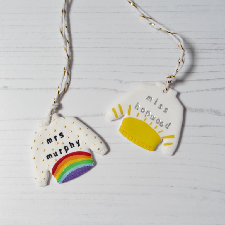 Teacher's Gift Personalised Jumper decoration