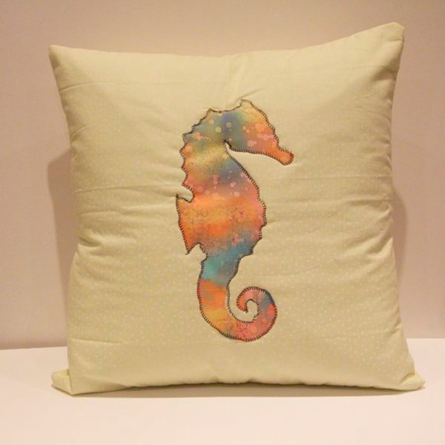 Applique Seahorse Cushion