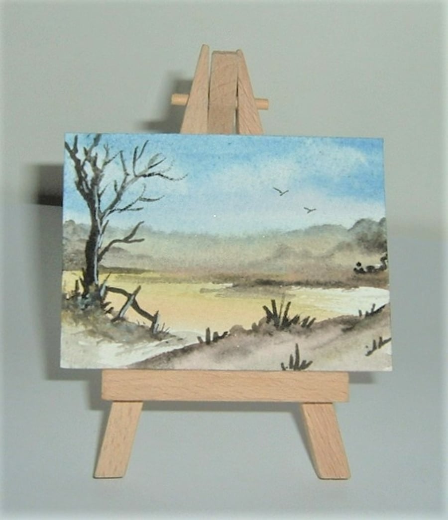 Original art watercolour landscape painting ( ref F 821 )