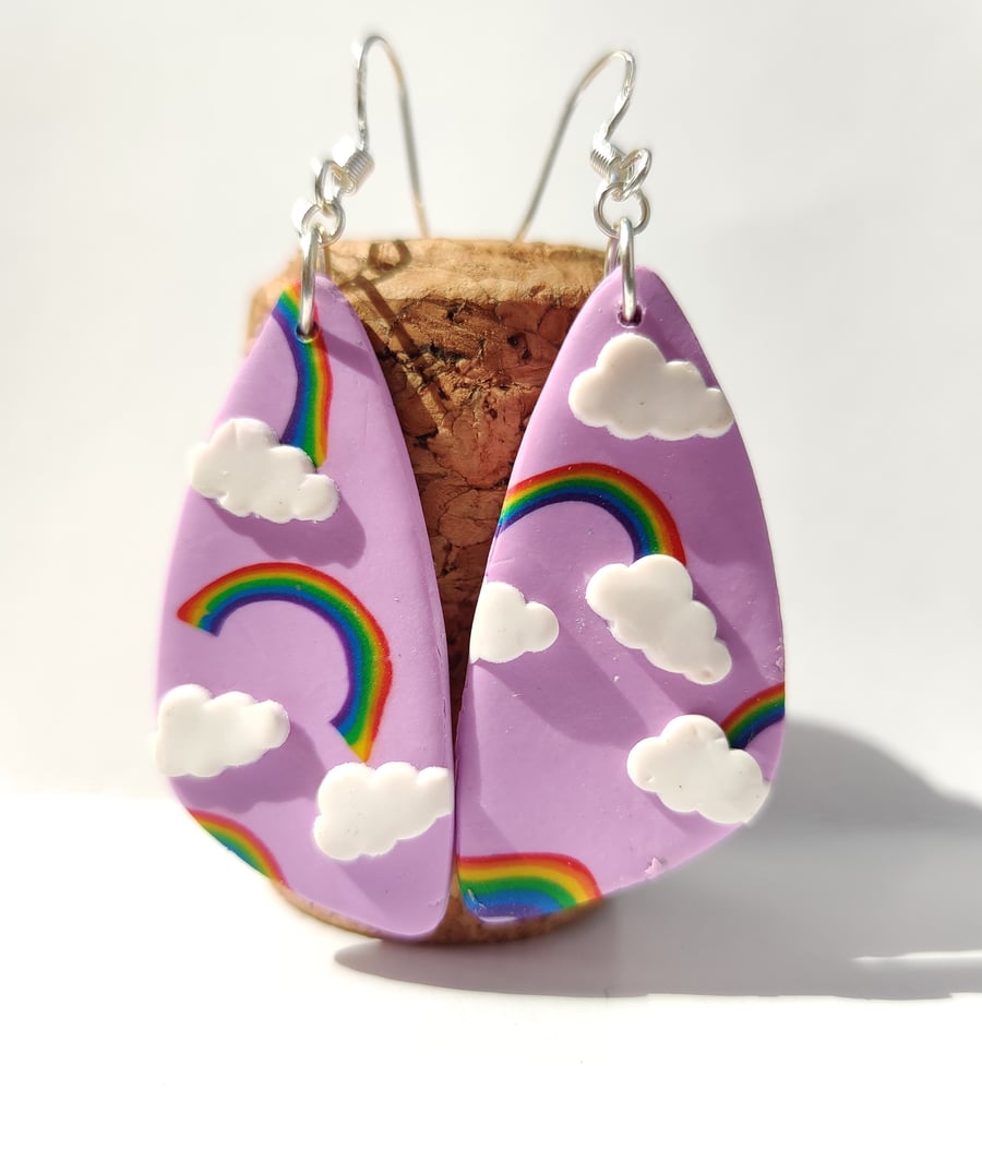 Over the rainbow Pride dangle earrings