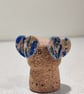 Heart pink marble night sky stud arrings - Image 1