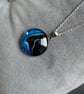 Stainless steel necklace with hand-painted acrylic design