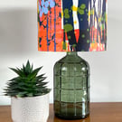 Lampshade with yellow flowers abstract design