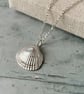 Silver Cockle Shell Necklace – Fine Silver Seashell Pendant - Image 2