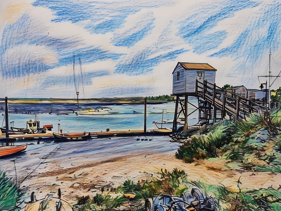 Boat House Wells-Next-Sea Norfolk Greeting Card A5 